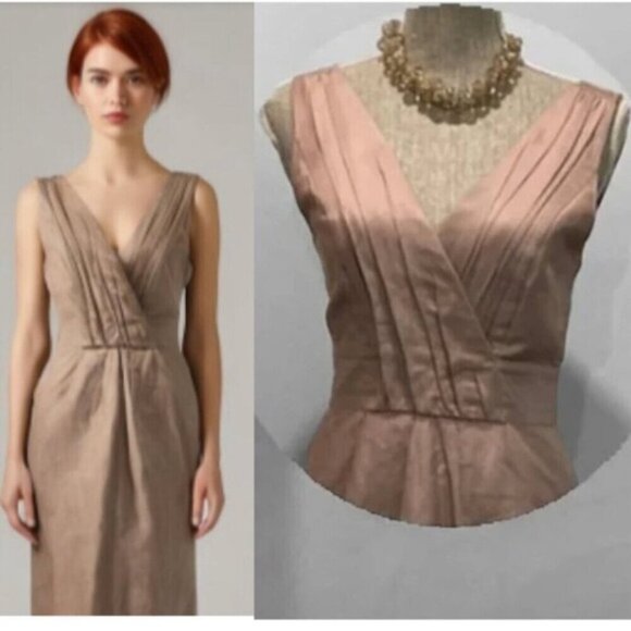 Banana Republic Pink Linen sheath Cocktail Dress - Picture 1 of 16